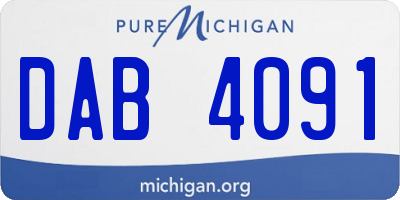 MI license plate DAB4091