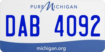 MI license plate DAB4092