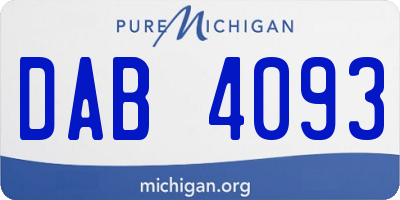 MI license plate DAB4093