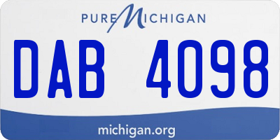 MI license plate DAB4098