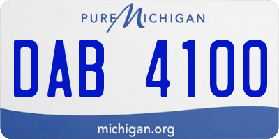 MI license plate DAB4100