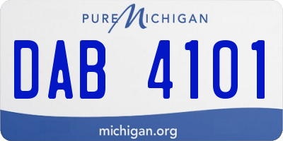 MI license plate DAB4101