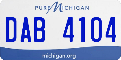 MI license plate DAB4104