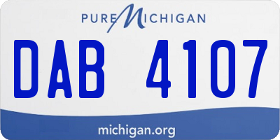 MI license plate DAB4107