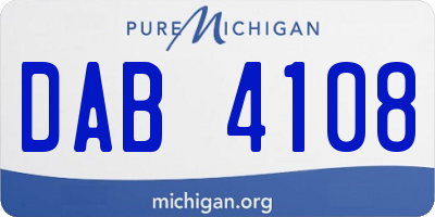 MI license plate DAB4108