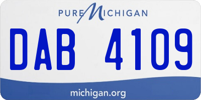 MI license plate DAB4109