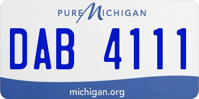 MI license plate DAB4111