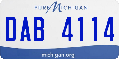 MI license plate DAB4114