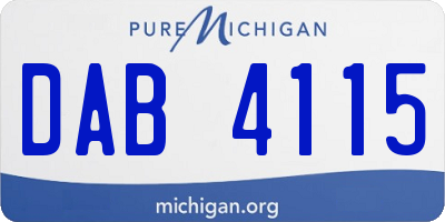 MI license plate DAB4115