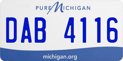 MI license plate DAB4116