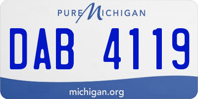 MI license plate DAB4119