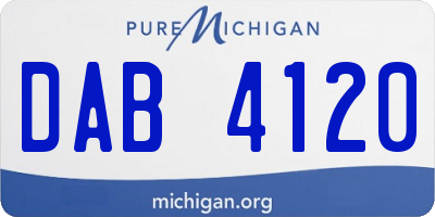 MI license plate DAB4120