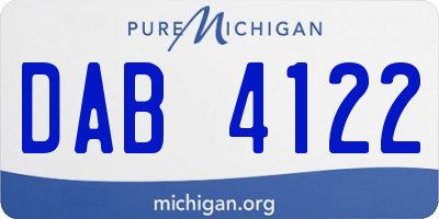 MI license plate DAB4122