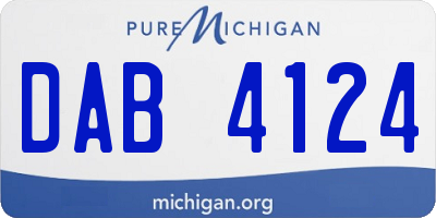 MI license plate DAB4124