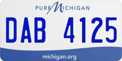 MI license plate DAB4125