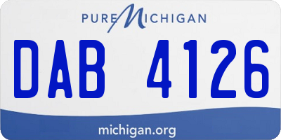 MI license plate DAB4126