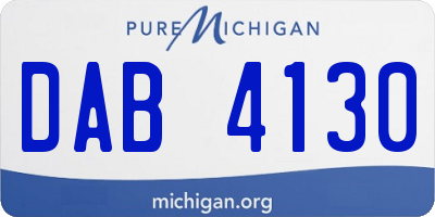 MI license plate DAB4130