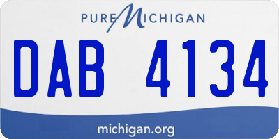 MI license plate DAB4134