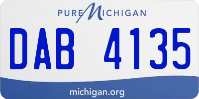 MI license plate DAB4135