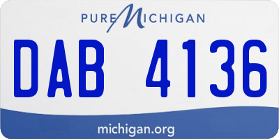 MI license plate DAB4136