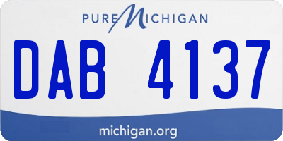 MI license plate DAB4137