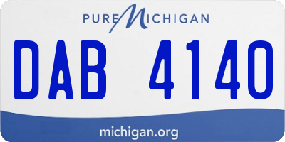 MI license plate DAB4140