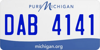 MI license plate DAB4141