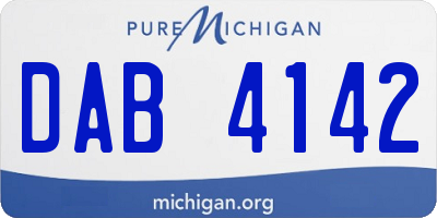 MI license plate DAB4142
