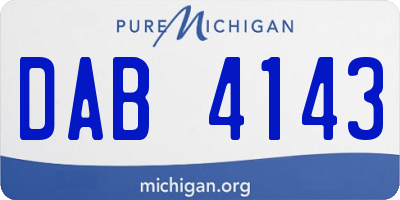 MI license plate DAB4143