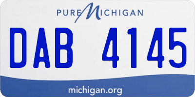 MI license plate DAB4145