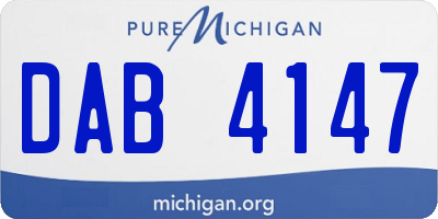 MI license plate DAB4147