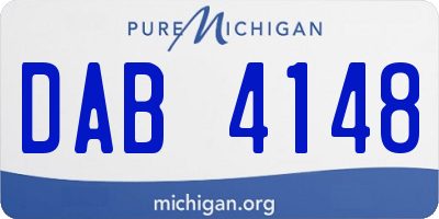 MI license plate DAB4148
