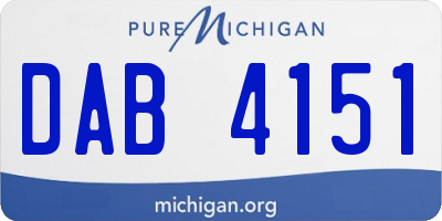 MI license plate DAB4151