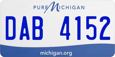 MI license plate DAB4152