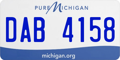 MI license plate DAB4158