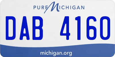 MI license plate DAB4160