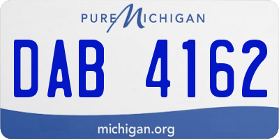 MI license plate DAB4162