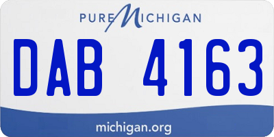 MI license plate DAB4163