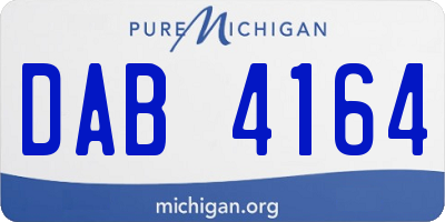 MI license plate DAB4164