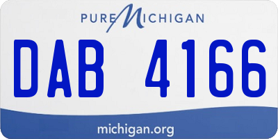 MI license plate DAB4166