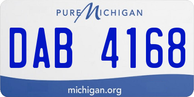 MI license plate DAB4168