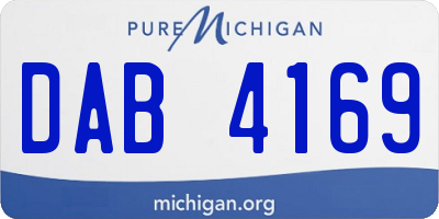 MI license plate DAB4169