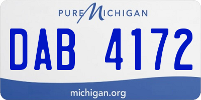 MI license plate DAB4172
