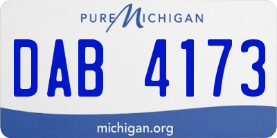 MI license plate DAB4173