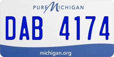 MI license plate DAB4174