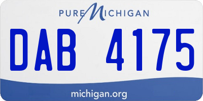 MI license plate DAB4175