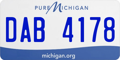 MI license plate DAB4178