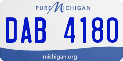 MI license plate DAB4180
