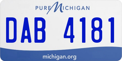 MI license plate DAB4181