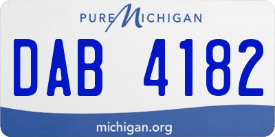 MI license plate DAB4182